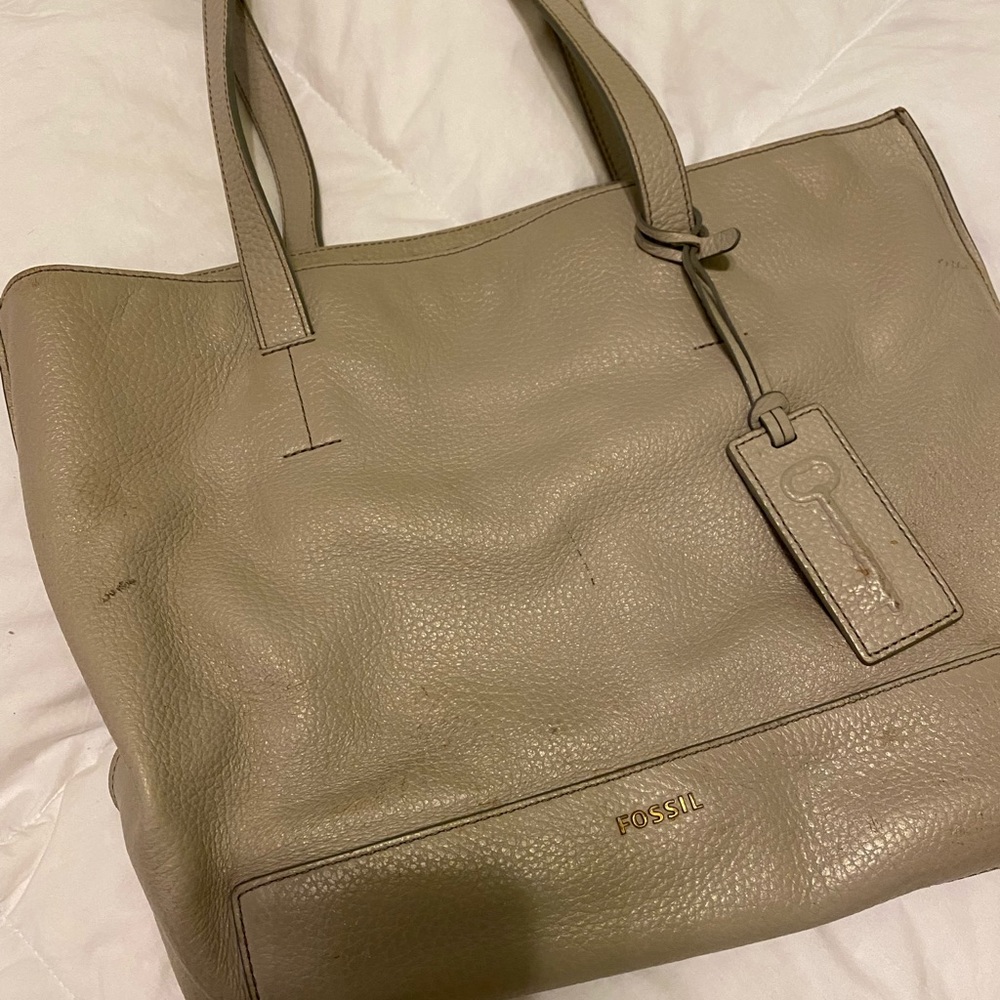 Gray Fossil Bag With Matching Wallet - image 1